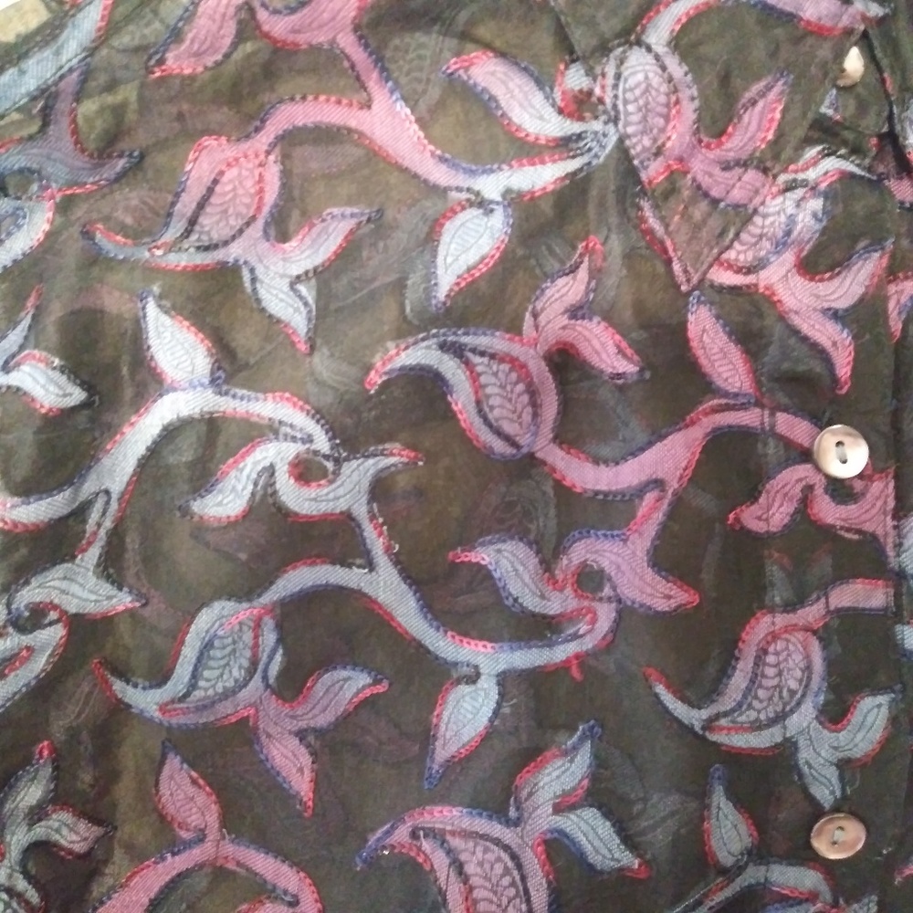 🔴5/$25 Floral Print Blouse - Chico's, 1 (M) - Picture 2 of 4